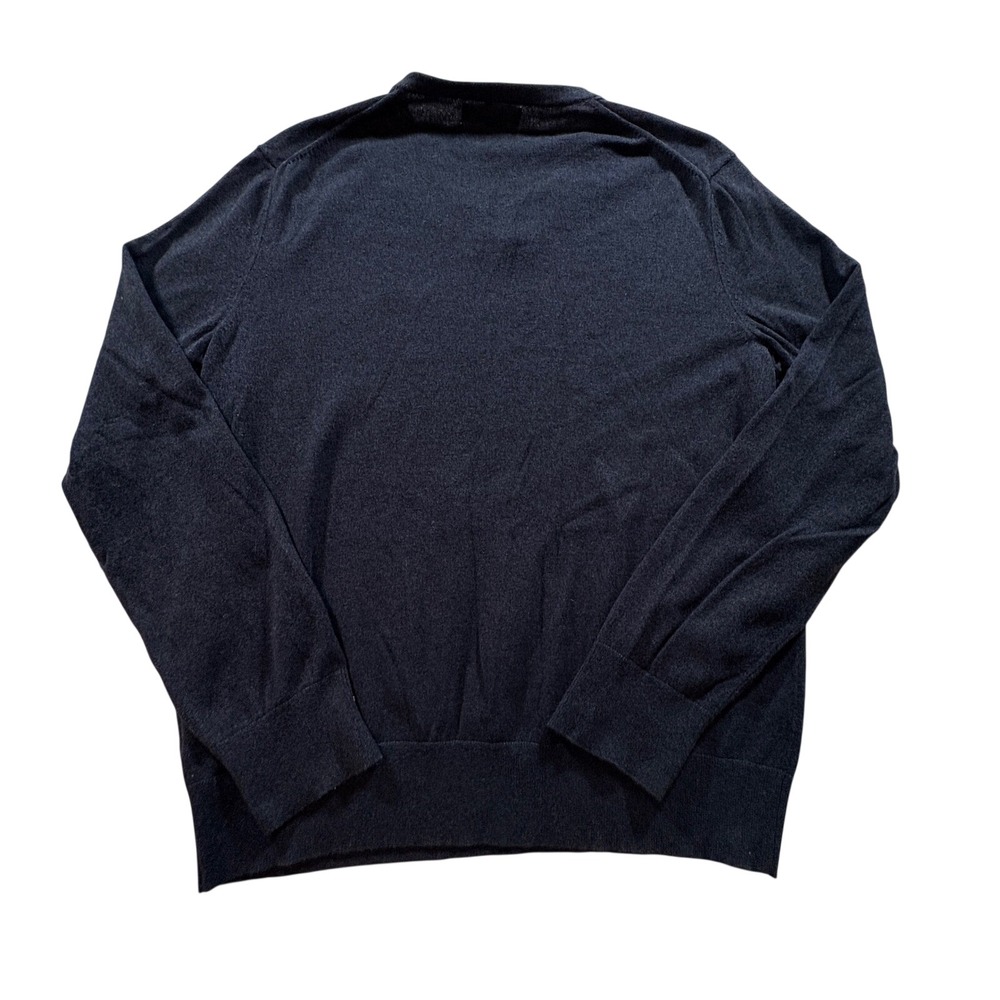 Banana Republic V Neck Sweater Mens Large Navy Blue Silk Cashmere Luxury Blend - Picture 2 of 8
